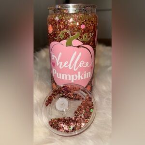 Fall pumpkin snow globe cup